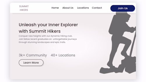 Immersive Figma Hero Section Concept for Hiking club
