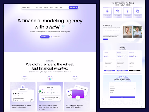 Finance Management Agency Landing Page Design for BaseCase Pro