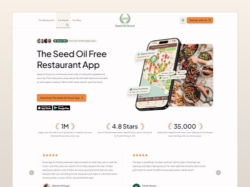 Seed Oil Scout - Consumer Landing Page.