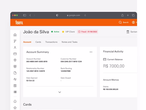 Fiserv FirstVision - SaaS Dashboard 