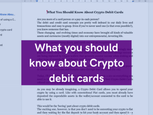 💳 Crypto debit cards