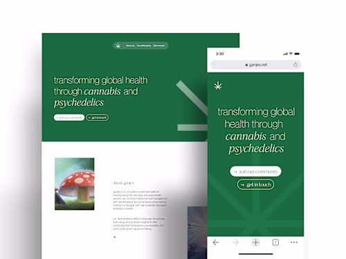 Ganjes: Landing page