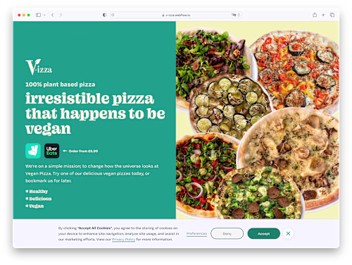 V-izza Webflow social media marketing