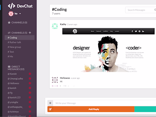 Business Chat Application 