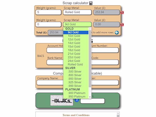 Metal Calculator WP plugin