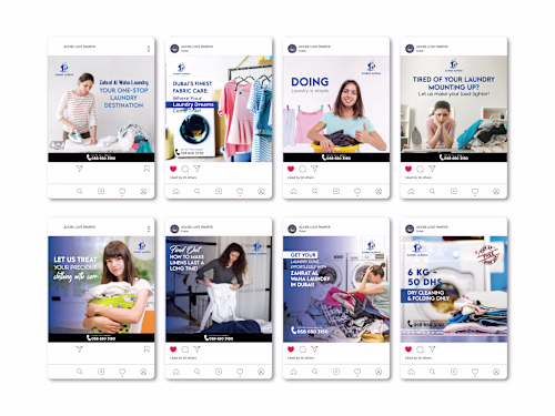Social media creatives for laundry