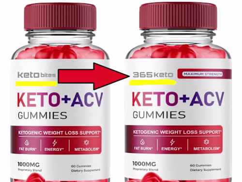 Text Replacement and Enhancement for "Keto Bites" Bottle Image