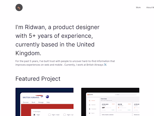 UX Designer Portfolio Website built in Framer 