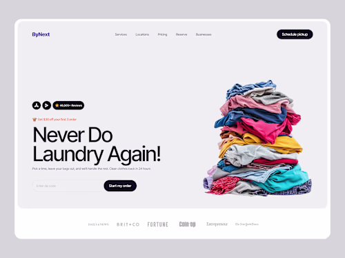 A Modern Web Redesign of the  #1 Laundry App