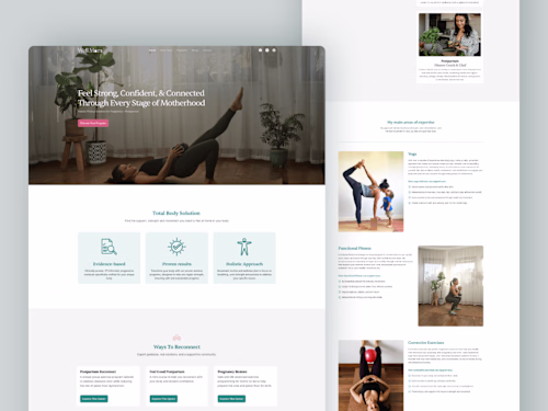 WellMom Fitness Framer Website Development