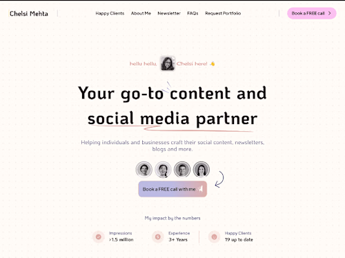 Chelsi Mehta - Landing Page & Framer Development