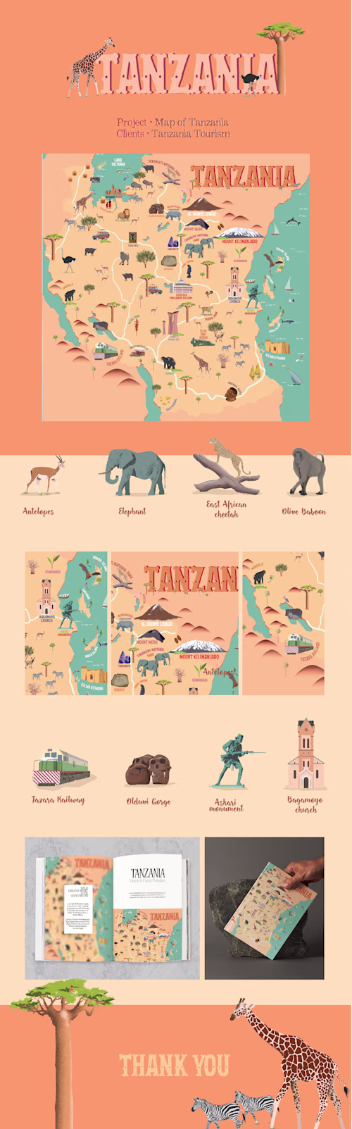 Discover Tanzania: A Vibrant Map Illustration Journey