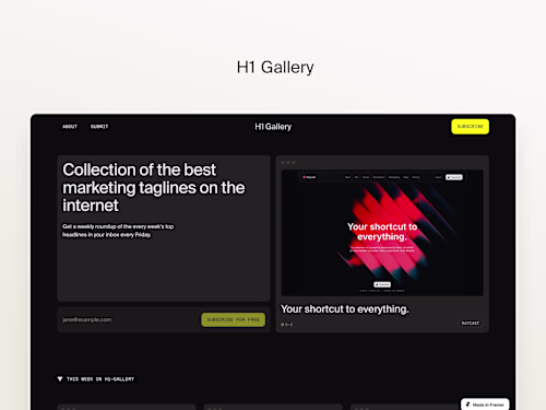 H1 Gallery - Website Design & Framer Build