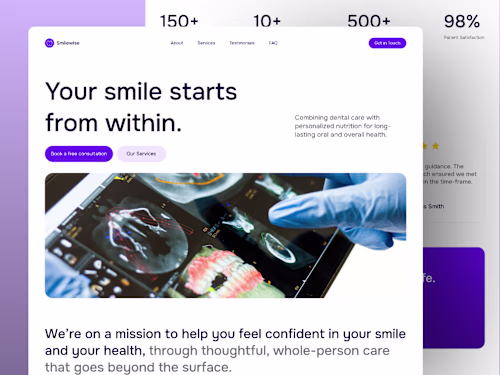 Smilewise Landing Page Design