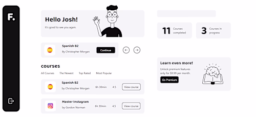 Interactive Learning Dashboard UI