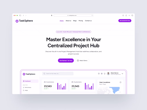 Taskphere SaaS Website Design and Framer Development