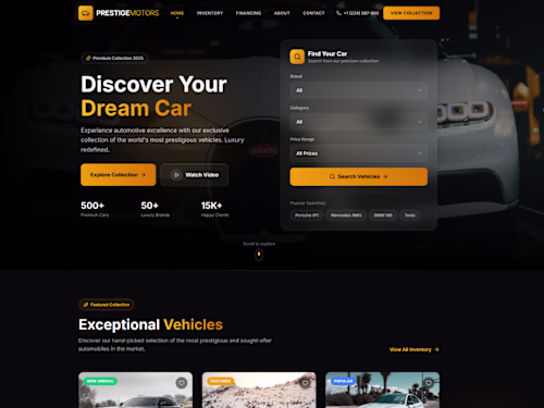 Luxury Car Marketplace Website
A modern