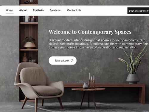 Landing Page of Interior Design Website