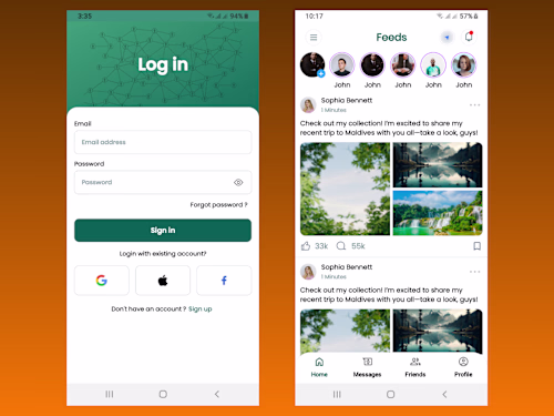 Developed a Social Media Clone Template UI using Kotlin and ...