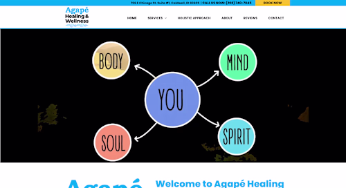 Responsive Website Development for Agapé Healing & Wellness