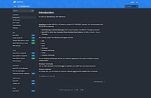Comprehensive API Documentation for Sendchamp