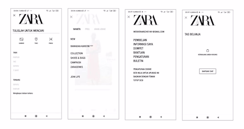 Redesign Zara app ( user flow — wireframe part two)