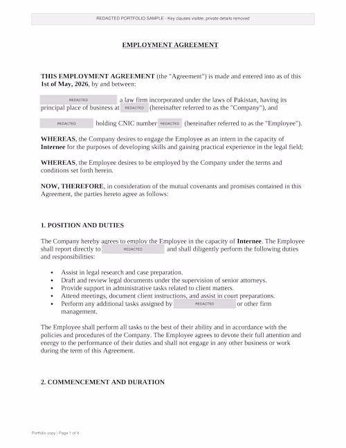 A strong employment agreement is
