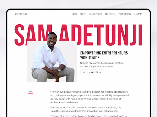 Sam Adetunji - Web Design + Framer