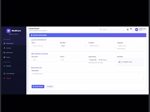 Comprehensive ASP.NET Core MVC Healthcare Admin System