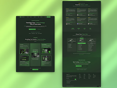 ContentForge Landing Page Design
