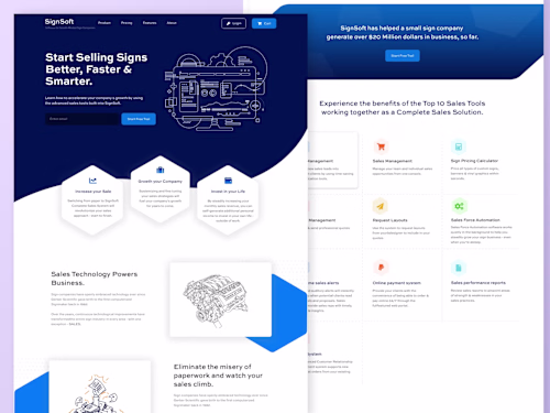 Landing page design in Figma
