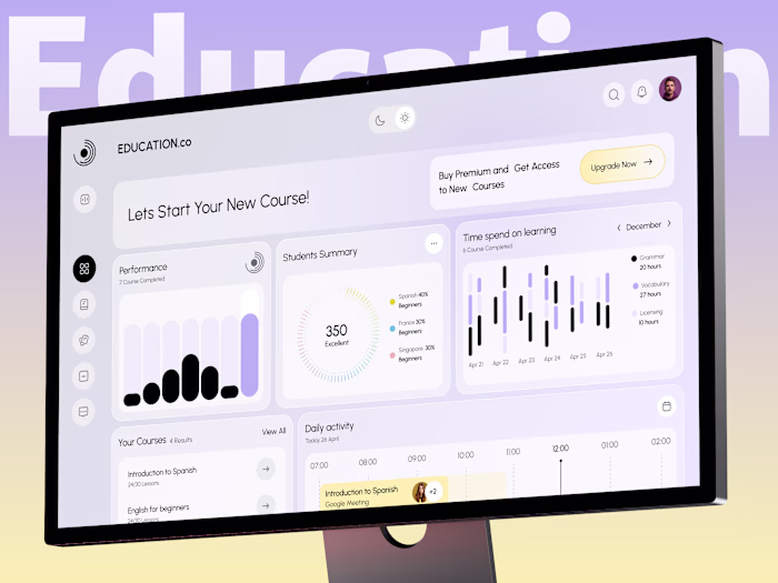 E-learning Education Platform Dashboard