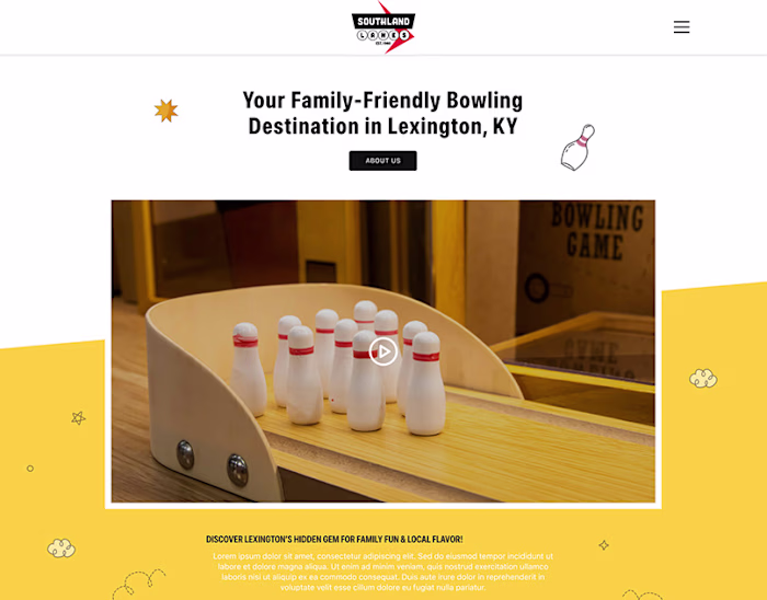 Southland Bowling Website Design :: Behance
