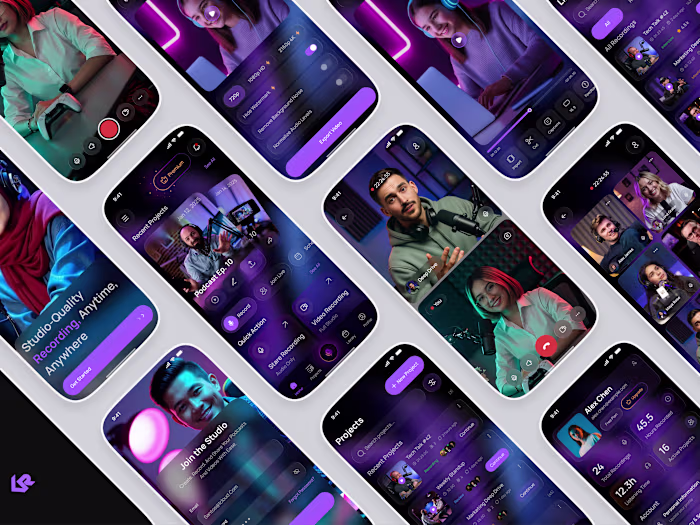 Podcast Recording Mobile App UI