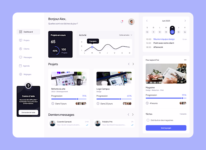 Project management dashboard