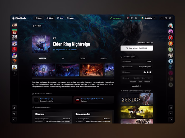 PlayMuch Gaming - Dashboard Gaming Page