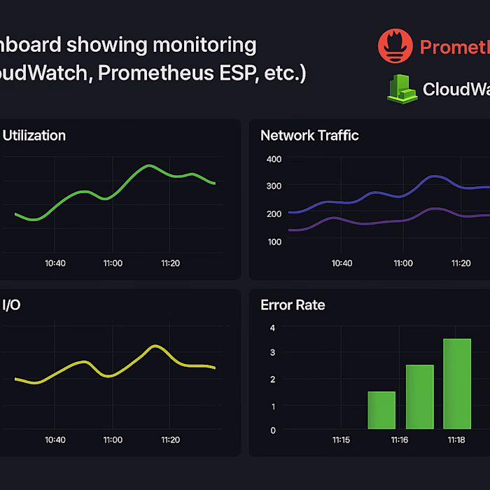 Dashboard Monitoring via CloudWatch, Prometheus, etc.