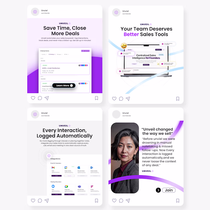 Ads And Social Media Designs For B2B SaaS