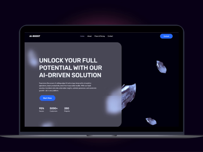 Modern WIX Studio AI-BOOST Promote SAAS Product