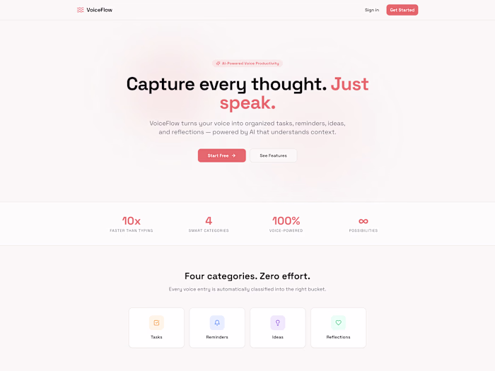 VoiceFlow — AI Voice Productivity & Task Management App