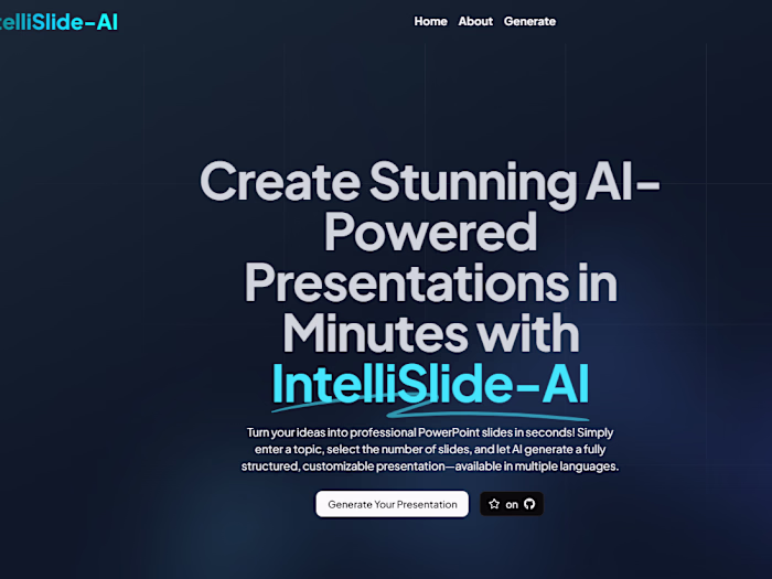 IntelliSlide-AI –Generate Stunning Presentations with AI