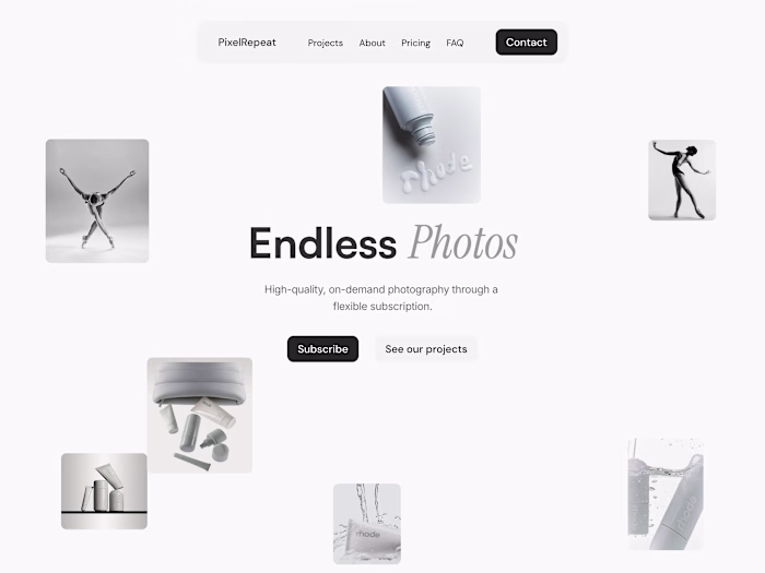 PixelRepeat - Landing page design & Framer development