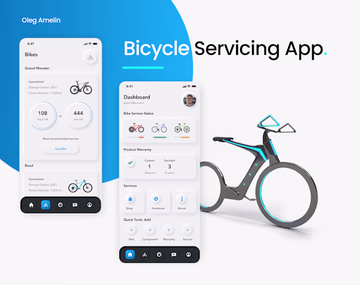Bicycle Servicing App UI/UX Design