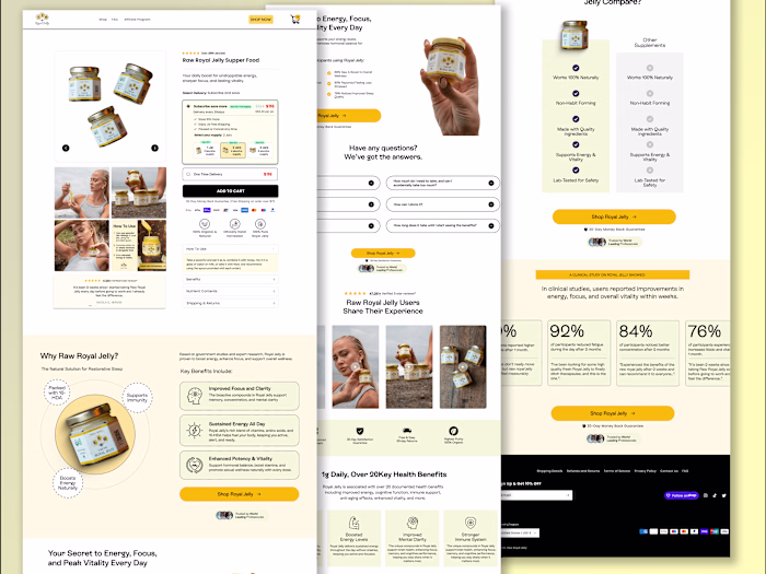 PDP Page for Royal Jelly Brand