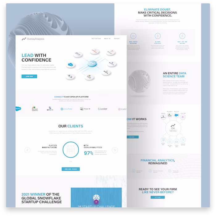 OverlayAnalytics SaaS Web Design