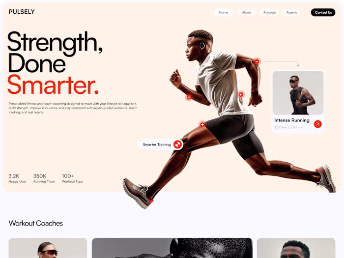 PULSELY — Smart Fitness Coaching Platform Website Design