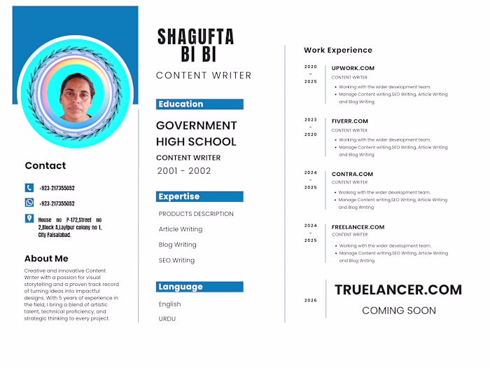 MY CONTENT WRITING CV.