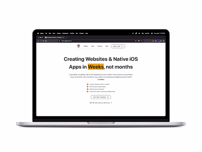 A minimalist and sleek landing page to convert clients.
