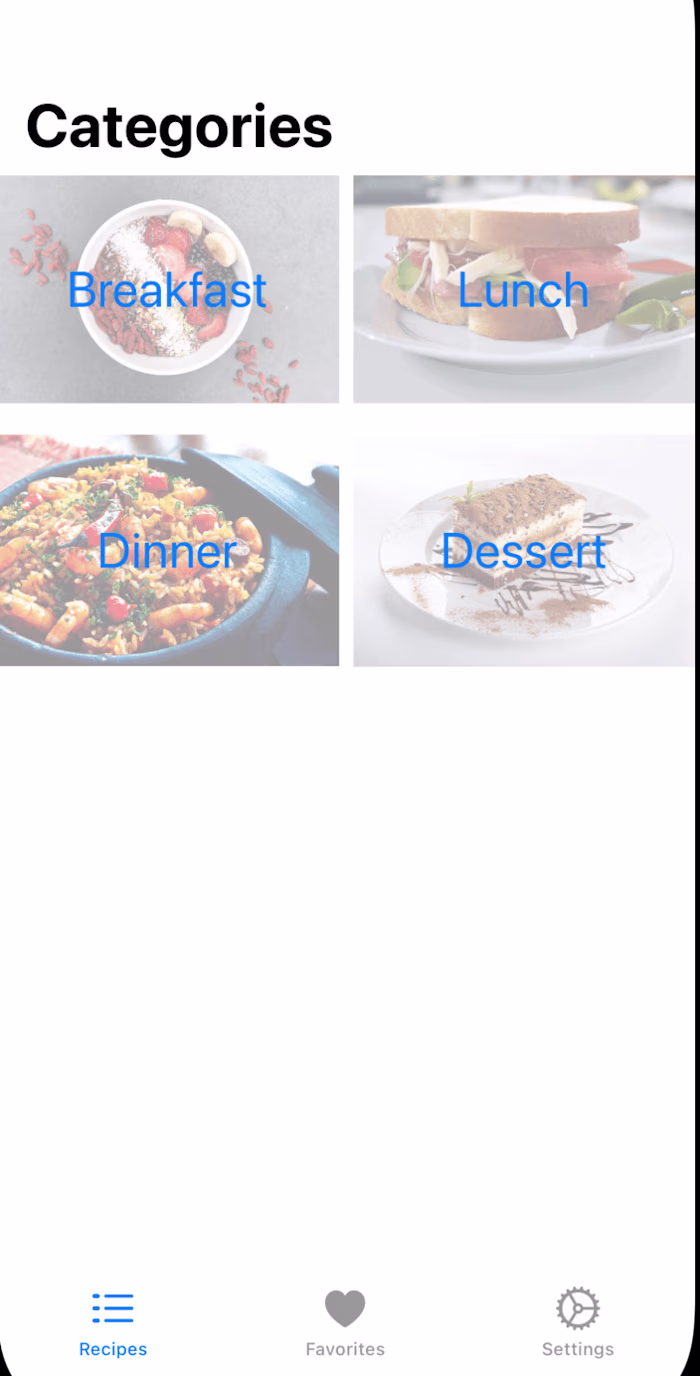 Recipes app