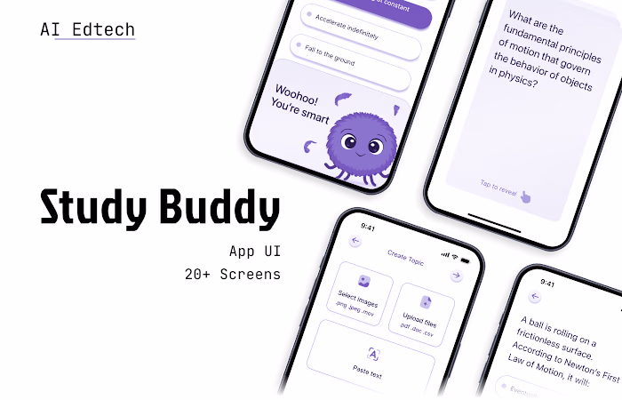 Study Buddy - AI EdTech App, Flashcards, Quizzes